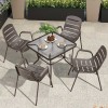 patio furniture set with coffee plastic wood table and chairs-Yuxun