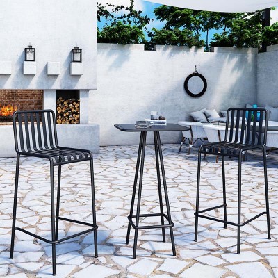 customized iron table and chairs patio outdoor furniture set with coffee-Yuxun