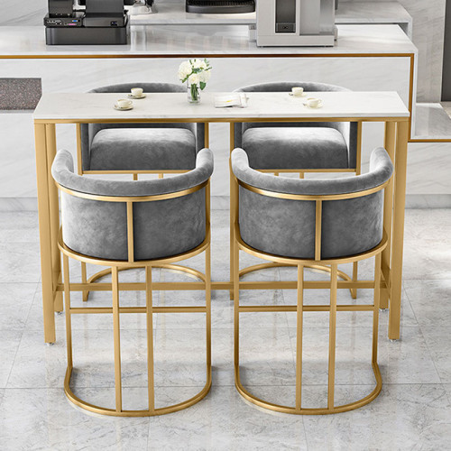 wholesales bar stool modern simple fabric  high bar chair with metal foot-Yuxun