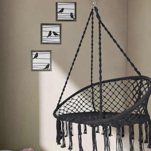 custom tassel hanging hammock chair poly cotton rope outdoor garden-Yuxun