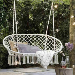 custom tassel hanging hammock chair poly cotton rope outdoor garden-Yuxun
