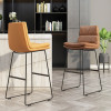 wholesales bar stool with leather cushion modern simple high bar chair with metal foot-Yuxun