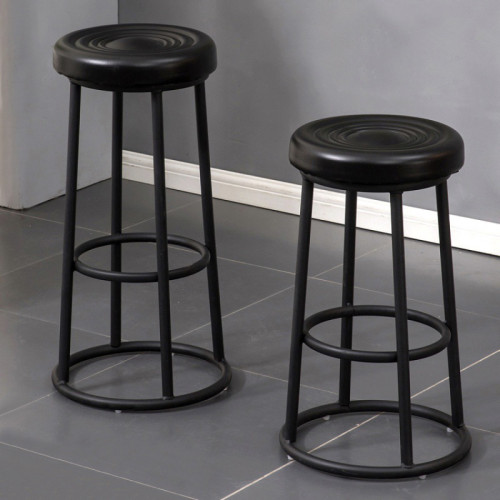 wholesales wooden top bar stool modern simple  high bar chair with metal foot-Yuxun