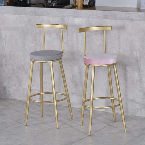 wholesales bar stool modern simple fabric  high bar chair iron frame-Yuxun