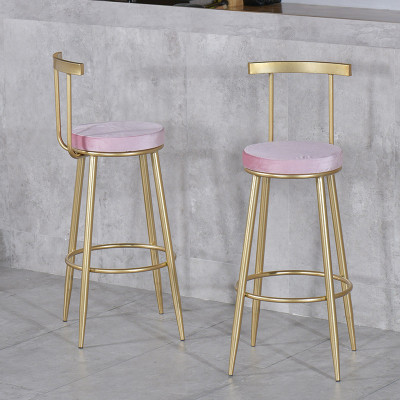 wholesales bar stool modern simple fabric  high bar chair iron frame-Yuxun
