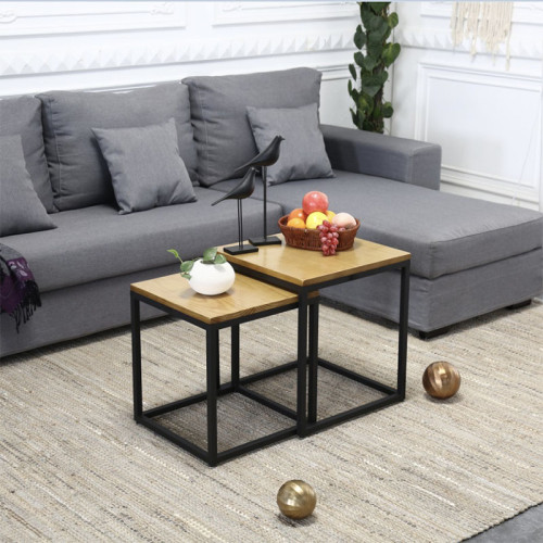 wholesales square wooden coffee table and chairs round shape modern style-Yuxun