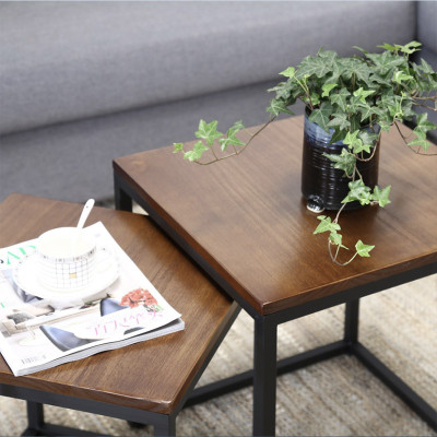 wholesales square wooden coffee table and chairs round shape modern style-Yuxun