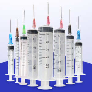 Disposable Plastic 1ml 3ml 5ml 10ml 20ml 50ml Plastic Syringe Needle
