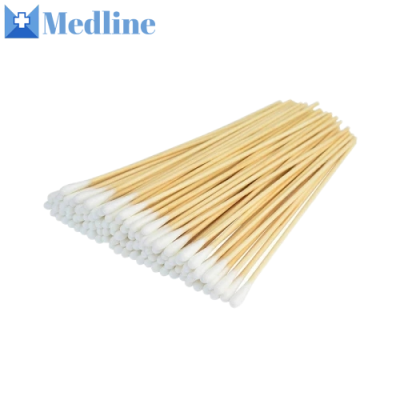 Medical Disposable Q Tips Sterile Wooden Sticks Cotton Swabs