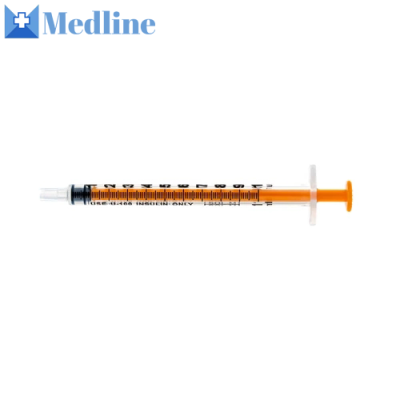 Sterile Safety Orange Cap Free Insulin 30g Needle Syringe with Needle