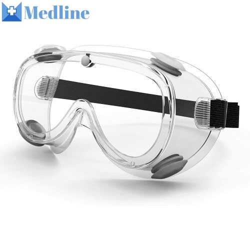 EN166 Comfortable Ultra Transparent Polymer Protection Medical Goggle Materials Isolation