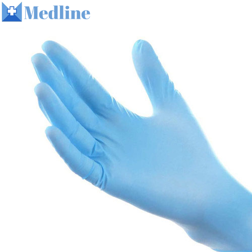 Disposable Natural Latex Medical Examination Nitrile Glove Blue Color