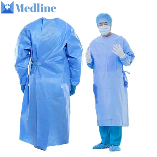 Disposable Pp Sms Non Surgical Aami Level  4 Dental Medical Isolation Gown