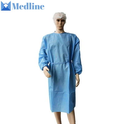 High Quality CPE Gown Plastic Hazmat Disposable Suit with Thumb Loop