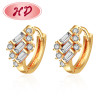 Bulk Jewelry Online| Triple Huggie Hoop Earrings Classic Dazzling Cubic Zirconia Baguette Cluster | Cartilage Cuff Diamond Hypoallergenic Earring18K Gold Plated