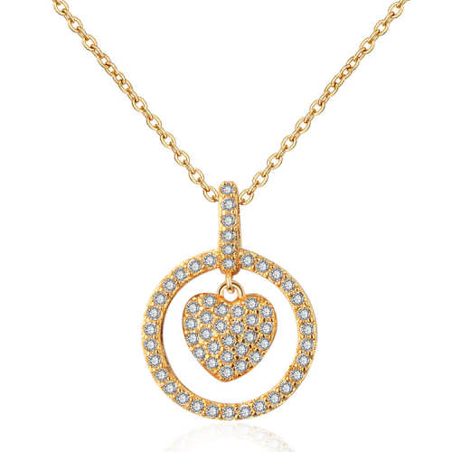 Custom Jewelry ODM & OEM| Heart Shaped Necklace Trendy Attractive Enternal Love| 18 karat Yellow White Gold Plated AAA CZ Women Pendant Necklaces Bespoke