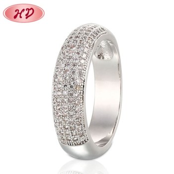 Factory Supply Fashion Jewelry| Simple Design Eternity Band Ring| AAA CZ 18k Glod Plated Rings for Party Wedding Anniversary