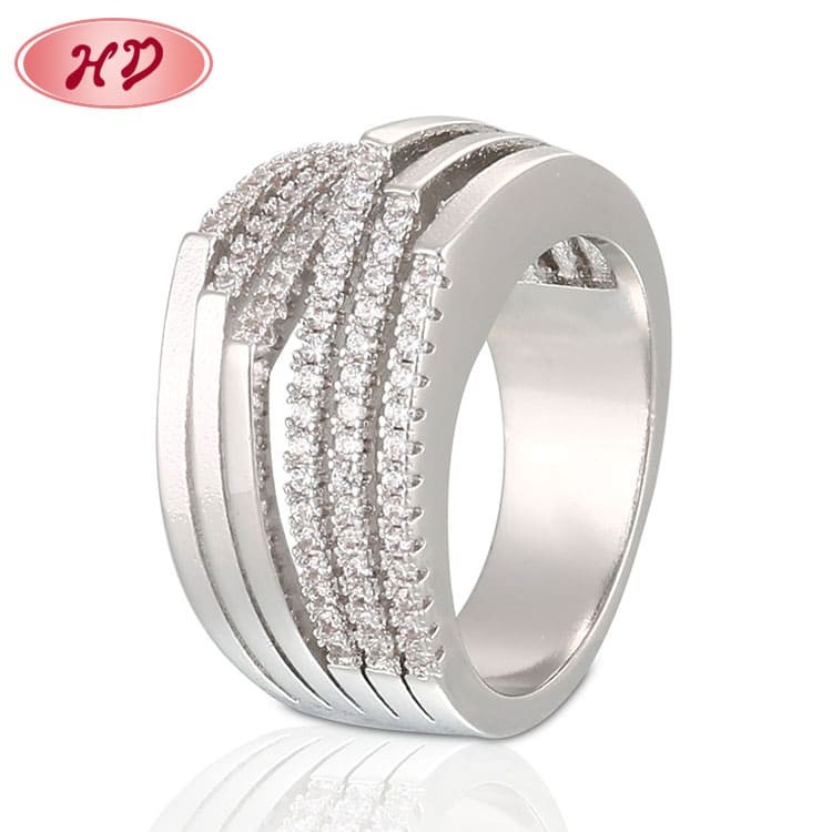 multilayer ring in rhodium plated