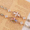 Brazalete de pulseras de oro de 18 quilates de suministro de fábrica | Diseño de cruz Diamante AAA Zirconia cúbica | Venta al por mayor de joyas brillantes para mujeres y niñas