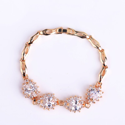 CZ Jewellery Wholesalers| Wholesale18 Carat Gold CZ Dainty Shining Bracelet| AAA Cubic Zirconia Bracelets for Mother's Day Gifts