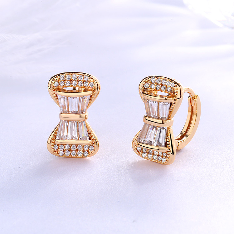 wholesale bow tie design huggie earrings