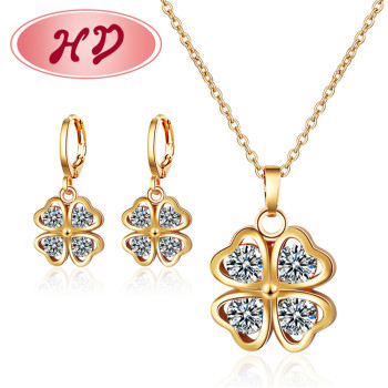 Bulk Charm Wholesale Jewelry Sets New Arrival | Lovely Elegant Four Leaf Clover Jewelry sets Necklaces Earrings| Women Girl Wedding Party Birthaday Gift