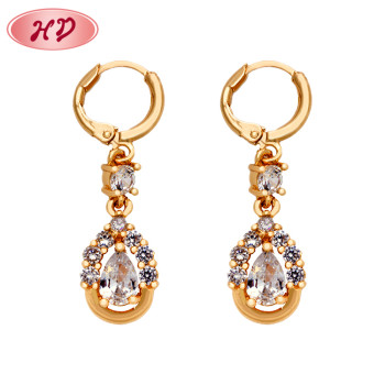Jewelry Suppliers Chic Jewelry Customized| Waterdrop Teardrop Earring| 18k Gold Cubic Zirconia Dangle Drop Earrings for Women