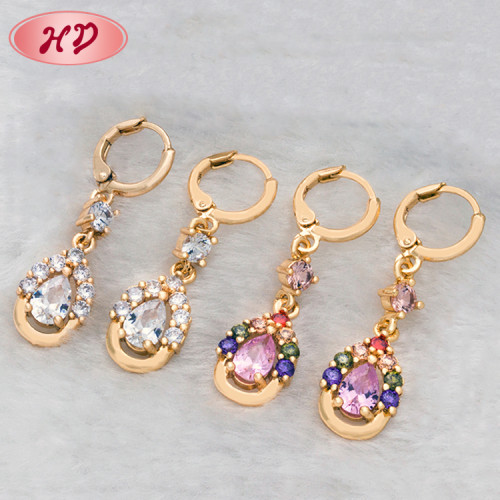 Jewelry Suppliers Chic Jewelry Customized| Waterdrop Teardrop Earring| 18k Gold Cubic Zirconia Dangle Drop Earrings for Women