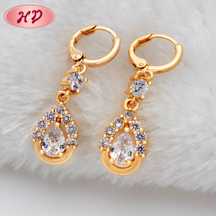 iced out CZ drop earrings