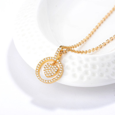Custom Jewelry ODM & OEM| Heart Shaped Necklace Trendy Attractive Enternal Love| 18 karat Yellow White Gold Plated AAA CZ Women Pendant Necklaces Bespoke
