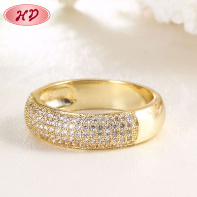 Factory Supply Fashion Jewelry| Simple Design Eternity Band Ring| AAA CZ 18k Glod Plated Rings for Party Wedding Anniversary