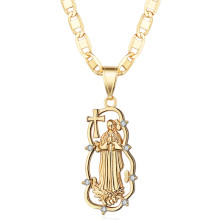 Jewelry Suppliers Chic Pendants Wholesale| Cross God Mother's Christian Jewelry Religious Pendant Gold| 18k Gold AAA Cubic Zirconia Medal Charms
