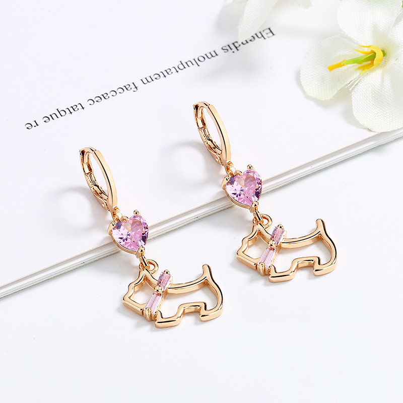 pink cat earring