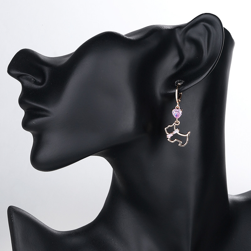 pink cat earrings