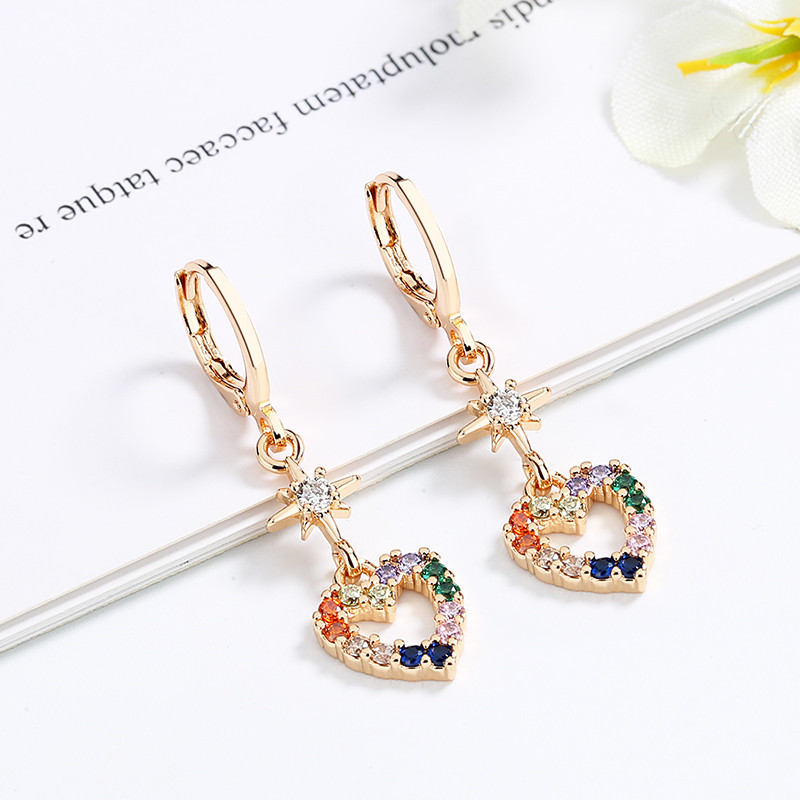 multicolor heart earring