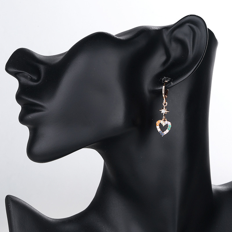 multicolor heart earrings