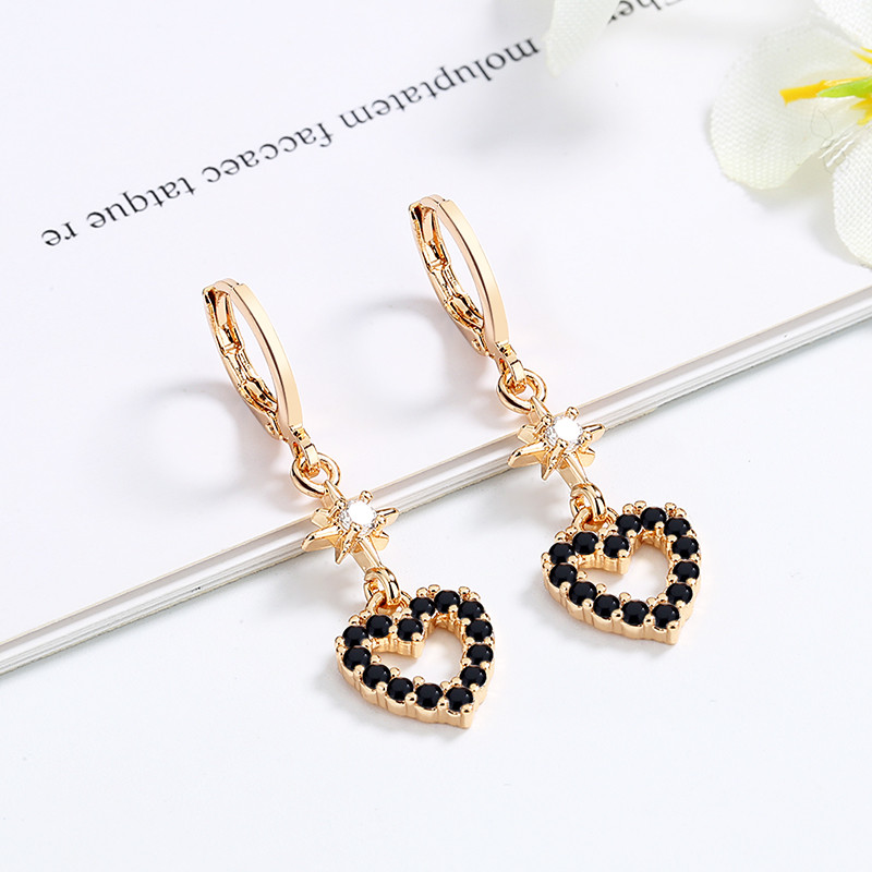 black heart earrings