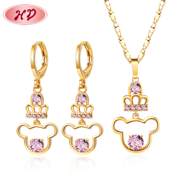 Venta al por mayor 2023 de moda original | Conjuntos de joyas de acero inoxidable chapado en oro de 18 quilates con piedra de circón | Pendientes, collares y joyas para mujer
