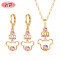 2023 Wholesale Fashion Original  | Stainless Steel Natural 18K Gold Plated Zircon Stone|  Earrings Necklace Jewelry Sets For Women