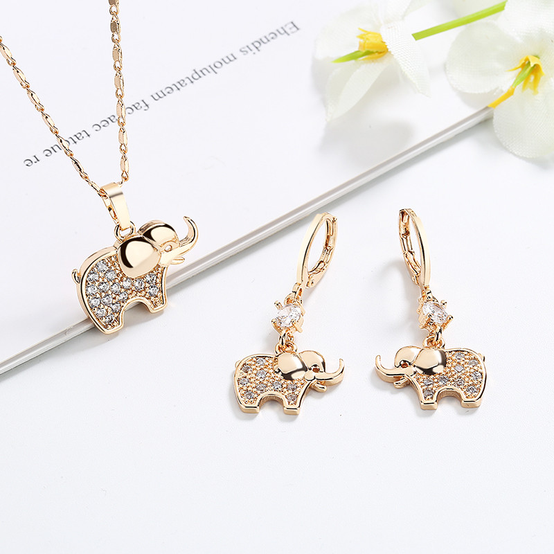 wholesale Cute Elephant Jewelry Set