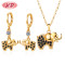 HD 18K Gold Plated Christmas | American AAA Zircon | Fashion Elephant Women Earring Jewelry Jewelry Sets For Girls