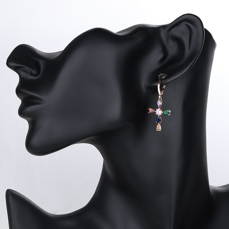 Cross Drop Earring