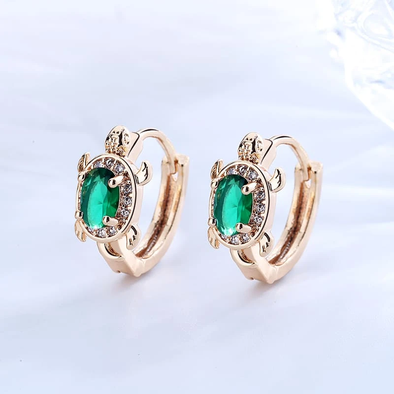 green turtle earring