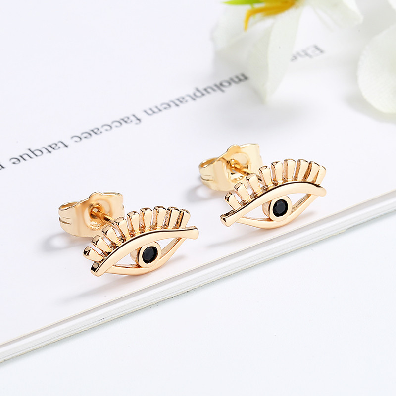 black eye stud earrings