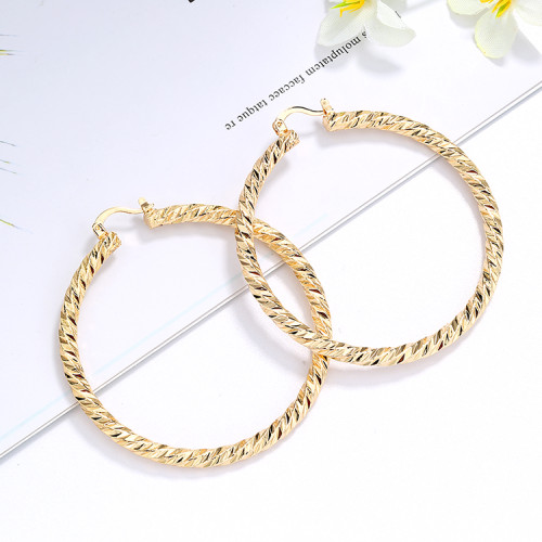Top Best Selling Big Ear Hoops Wholesale| Classic Twisted Hoop Earrings Special Design| 18kt Yellow Gold Plated Brass High Polished