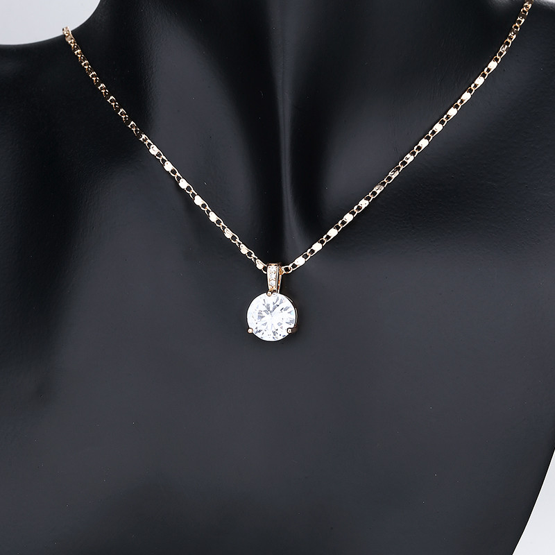 White Round Stone Necklace