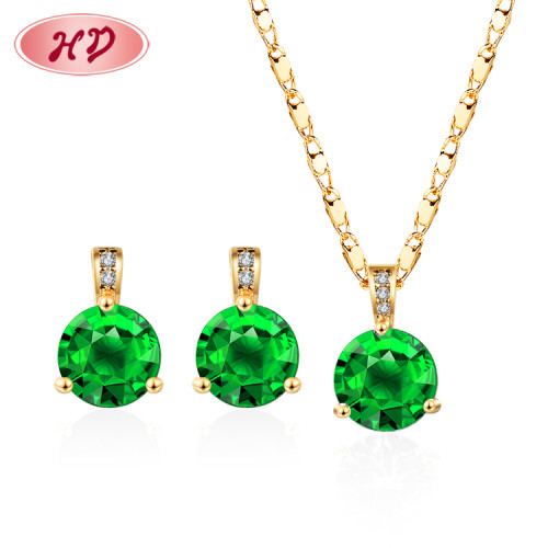 Wholesale Luxury 18K Gold Plated Aaa Zirconia | Hd Gemstone Red | Women Jewelry Earrings And Necklace Sets For Gift