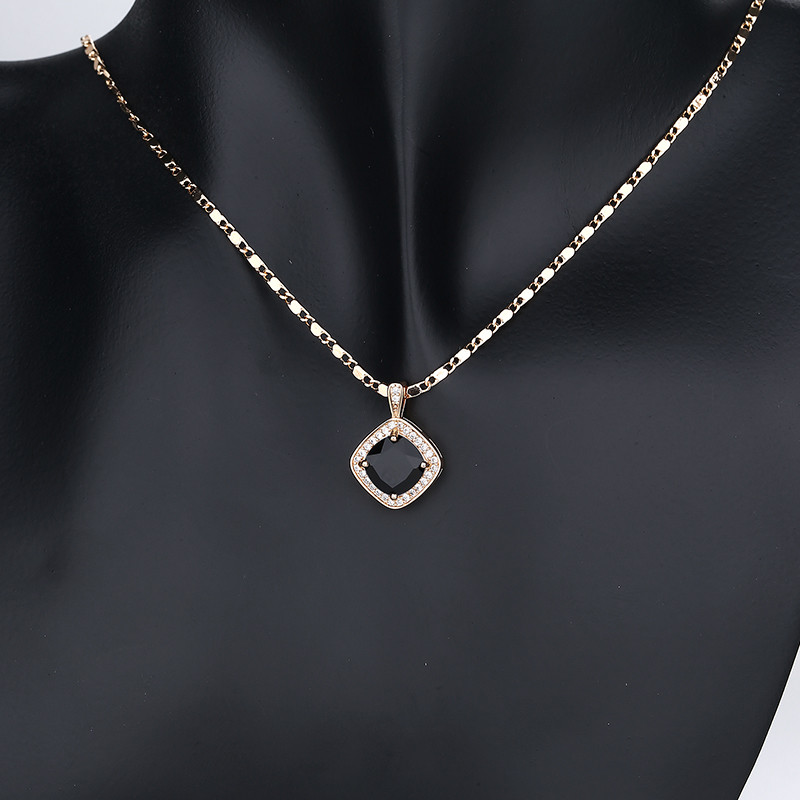 black square stone necklace