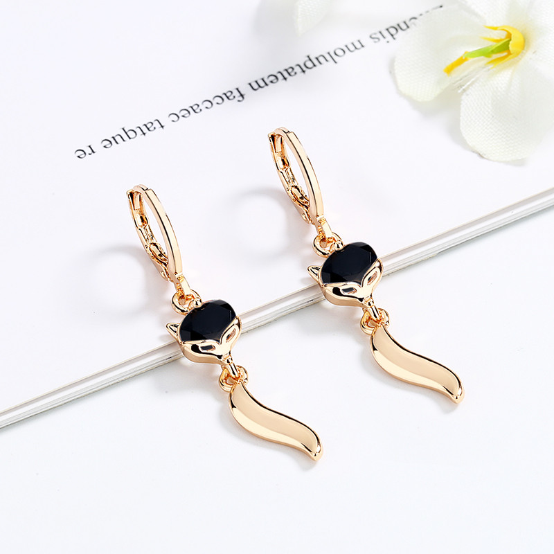 black fox drop earring for women