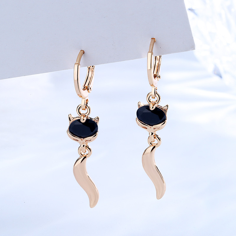 black fox drop earring